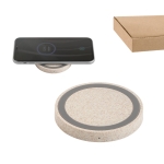 Eco draadloze opladers met antislipbasis Natural Round Fast diverse kleuren