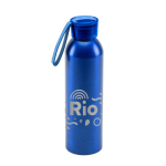 Lekvrije aluminium fles met siliconen lus 660ml Alu Cool kleur blauw