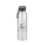 Lekvrije aluminium fles met siliconen lus 660ml Alu Cool kleur mat zilver afbeelding met logo