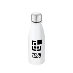 Metalen waterflessen met glanzende afwerking 500 ml City met afdrukgebied