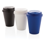 Dubbelwandig plastic koffiebeker 300ml Takeaway Daily kleur blauw algemene weergave