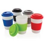 Magnetronbestendige plastic koffiebeker 270 ml Speciality Coffee kleur grijs algemene weergave
