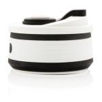 Draagbare opvouwbare siliconen koffiebekers met logo van 350 ml kleur zwart achtste weergave