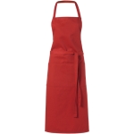 Lang keukenschort in diverse kleuren met opdruk 240g/m2 Masterchef kleur rood