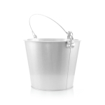 Metalen emmer met handvat voor drankjes inclusief flesopener Bieremmer kleur zilver tweede weergave