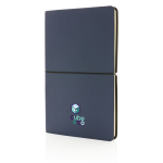 Modern notitieboek met logo flexibele PU-omslagen A5 Corp kleur marineblauw weergave met logo
