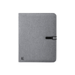 Schrijfmap met logo 600D RPET A4 Mottled Grey kleur grijs  negende weergave