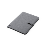 Schrijfmap met logo 600D RPET A4 Mottled Grey