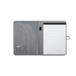 Schrijfmap met logo 600D RPET A4 Mottled Grey