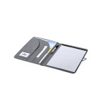 Schrijfmap met logo 600D RPET A4 Mottled Grey