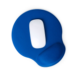 Promotionele polyester muismatten met polssteun kleur blauw tweede weergave