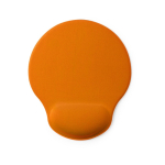 Promotionele polyester muismatten met polssteun kleur oranje  negende weergave