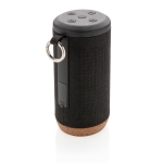 Promotionele ronde speaker van waterdicht materiaal EcoCork kleur zwart