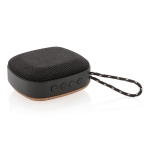 Kleine waterdichte speakers met kurken basis EcoCork Mini kleur zwart