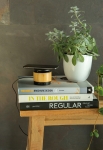 Draadloze bluetooth speaker met draadloze oplader kleur hout sfeer weergave