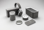 Rechthoekige stoffen bluetooth speaker met oplader Broadcast kleur grijs sfeer weergave 2