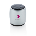 Bluetooth speaker Pocket kleur zilver weergave met logo