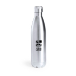 Thermofles 850ml van glanzend gerecycled roestvrij staal, zilverkleurig met jouw bedrukking