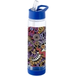 Tritan fles met rietje en fruitinfuser 740ml TuttiFrutti kleur blauw tweede weergave achterkant