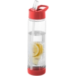 Tritan fles met rietje en fruitinfuser 740ml TuttiFrutti kleur rood tweede weergave voorkant