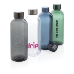 Elegante plastic BPA-vrije flessen als relatiegeschenk 620 ml Resistant kleur donkergroen diverse weergaves met logo