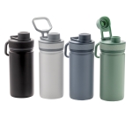 Sportfles met thermosfunctie en matte afwerking 550ml Power kleur zwart algemene weergave