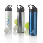 RVS sportflessen met rietje 500ml Pioneer kleur zilver diverse weergaves met logo