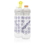 Flessen met compartiment voor fruit of ijs 500ml Natural Drink kleur limoen groen diverse weergaves met logo