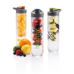 Grote fles bedrukken met tuit en fruitinfuser 800ml Vitamin kleur blauw diverse weergaves met logo