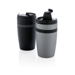 Compacte thermosbekers met siliconen band 280ml Strip kleur zwart algemene weergave