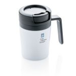 Kleine thermosbeker bedrukken met handvat voor 160 ml koffie kleur wit weergave met logo