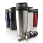 Bedrukte thermosbekers met one-touch opening 300ml Origineel kleur zilver algemene weergave