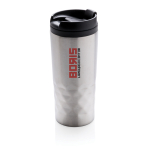 Thermosmok met geometrische vorm, 300ml, Trilliant Colors kleur zilver weergave met logo