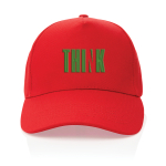 Petten laten bedrukken van gerecycled katoen 280 g/m2 Eco Plus kleur rood weergave met logo