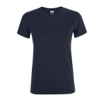 T-shirt voor dames van 100% katoen 150 g/m2 SOL'S Regent kleur donkerblauw
