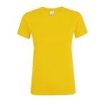 T-shirt voor dames van 100% katoen 150 g/m2 SOL'S Regent kleur donkergeel