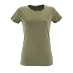 Dames reclame t-shirts van katoen 150 g/m2 SOL'S Regent Fit kleur khaki