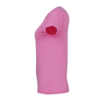Dames T-shirts bedrukken van 100% katoen 150 g/m2 SOL'S Miss kleur roze zij aanzicht