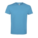 Gepersonaliseerde unisex 100% katoenen T-shirt 190 g/m2 SOL'S Imperial kleur cyaan blauw