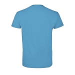 Gepersonaliseerde unisex 100% katoenen T-shirt 190 g/m2 SOL'S Imperial kleur cyaan blauw achter aanzicht