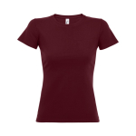 Dames T-shirt gemaakt van 100% katoen 190 g/m2 SOL'S Imperial kleur bordeaux achtste weergave