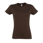 Dames T-shirt gemaakt van 100% katoen 190 g/m2 SOL'S Imperial kleur donker bruin negende weergave
