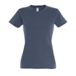 Dames T-shirt gemaakt van 100% katoen 190 g/m2 SOL'S Imperial kleur jeans blauw