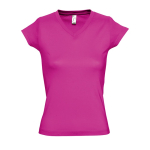 Dames T-shirts met v-hals gemaakt van 100% katoen 150 g/m² SOL'S Moon kleur fuchsia