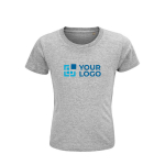 Kinder t-shirt van 100% biologisch katoen 150 g/m2 SOL'S Crusader kleur gemarmerd grijs weergave met bedrukking