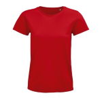 Reclame T-shirt voor dames van 175 g/m2 biologisch katoen SOL'S Pioneer kleur rood vijfde weergave