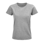 Reclame T-shirt voor dames van 175 g/m2 biologisch katoen SOL'S Pioneer kleur gemarmerd grijs