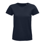 Reclame T-shirt voor dames van 175 g/m2 biologisch katoen SOL'S Pioneer kleur marineblauw