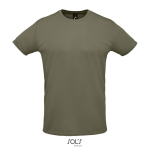 Polyester gezeefdrukte sport t-shirt met logo SOL'S Sprint 130 g/m2 kleur miliair groen