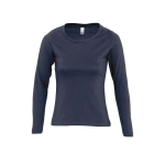 Katoenen T-shirts met lange mouwen voor dames, 150 g/m2 SOL'S Majestic kleur marineblauw